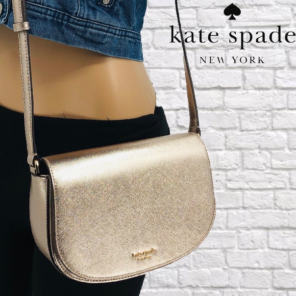 Kate Spade Reiley Metallic Blush Flap Crossbody - Picture 2 of 8